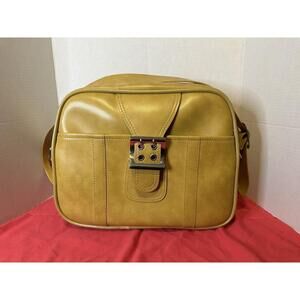 *SUPER RARE * Vintage F.W. Woolworth Carry On Luggage Bag 1970’s Mustard Color